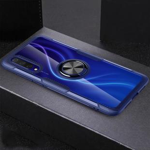 For Xiaomi CC9 Shockproof Transparent TPU + Acrylic Protective Case with Ring Holder(Blue)