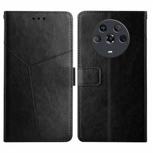 For Honor Magic4 Y Stitching Horizontal Flip Leather Phone Case(Black)