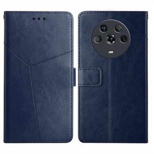 For Honor Magic4 Y Stitching Horizontal Flip Leather Phone Case(Blue)