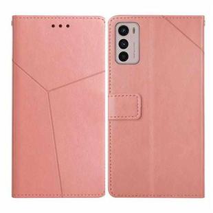 For Motorola Moto G42 Y Stitching Horizontal Flip Leather Phone Case(Rose Gold)