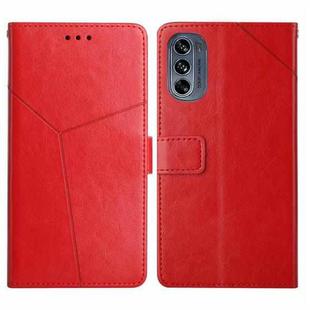 For Motorola Moto G62 5G Y Stitching Horizontal Flip Leather Phone Case(Red)