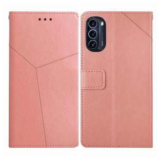 For Motorola Moto G52J 5G Y Stitching Horizontal Flip Leather Phone Case(Rose Gold)