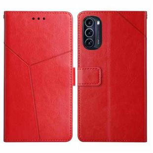 For Motorola Moto G52J 5G Y Stitching Horizontal Flip Leather Phone Case(Red)