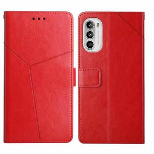 For Motorola Moto G71S Y Stitching Horizontal Flip Leather Phone Case(Red)