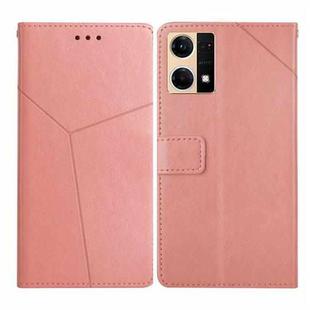For OPPO Reno7 4G Y Stitching Horizontal Flip Leather Phone Case(Rose Gold)