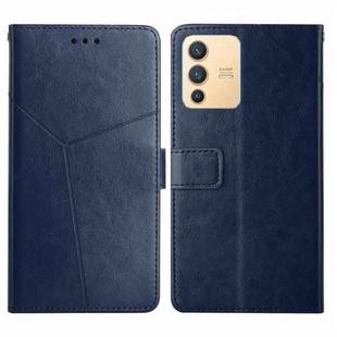 For vivo V23 5G Y Stitching Horizontal Flip Leather Phone Case(Blue)
