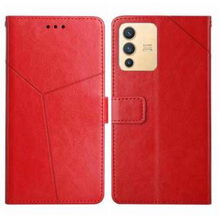 For vivo V23 5G Y Stitching Horizontal Flip Leather Phone Case(Red)