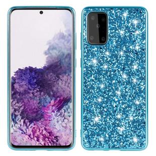 For Galaxy S20 Plating Glittery Powder Shockproof TPU Protective Case(Blue)