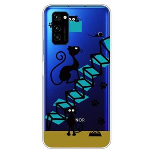 For Huawei Honor V30 Painted TPU Protective Case(Cat)