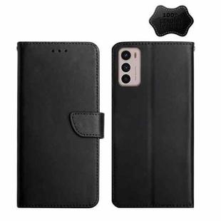 For Motorola Moto G42 Genuine Leather Fingerprint-proof Horizontal Flip Phone Case(Black)