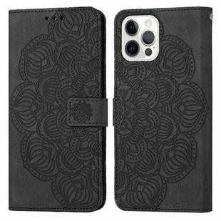 For iPhone 13 Pro Mandala Embossed Flip Leather Phone Case (Black)