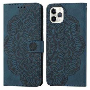 For iPhone 11 Pro Mandala Embossed Flip Leather Phone Case (Blue)