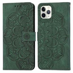 For iPhone 11 Pro Max Mandala Embossed Flip Leather Phone Case (Green)