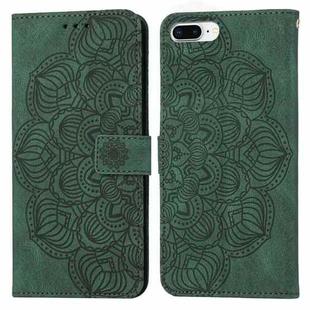 Mandala Embossed Flip Leather Phone Case For iPhone 7 Plus / 8 Plus(Green)