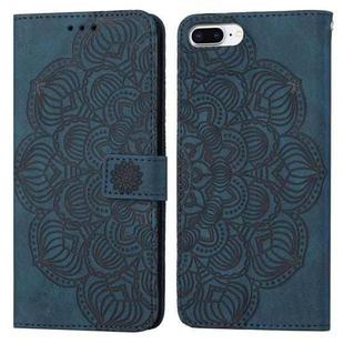 Mandala Embossed Flip Leather Phone Case For iPhone 7 Plus / 8 Plus(Blue)