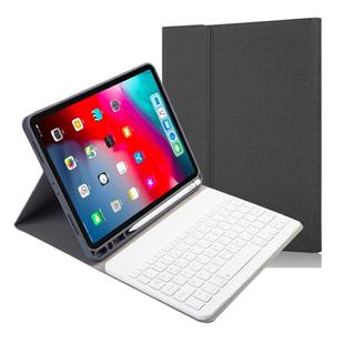 RK11 Cloth Texture Detachable Magnetic Bluetooth Keyboard Horizontal Flip Leather Tablet Case for iPad Pro 11 2020 / 2018 with Holder & Pen Slot(Black)