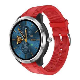 X3 1.3 inch TFT Color Screen Chest Belt Smart Watch, Support ECG/Heart Rate Monitoring, Style:Red Silicone Watch Band(Silver)