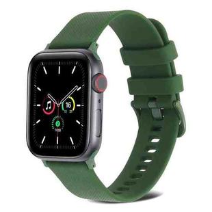 Plain Weave Silicone Watch Band For Apple Watch Series 8&7 41mm / SE 2&6&SE&5&4 40mm / 3&2&1 38mm(Green)