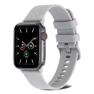 Plain Weave Silicone Watch Band For Apple Watch Series 8&7 41mm / SE 2&6&SE&5&4 40mm / 3&2&1 38mm(Grey)