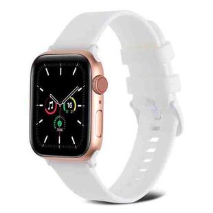 Plain Weave Silicone Watch Band For Apple Watch Series 8&7 41mm / SE 2&6&SE&5&4 40mm / 3&2&1 38mm(White)