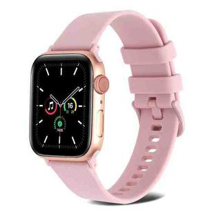 Plain Weave Silicone Watch Band For Apple Watch Series 8&7 41mm / SE 2&6&SE&5&4 40mm / 3&2&1 38mm(Pink)