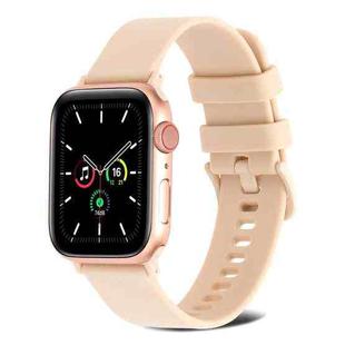 Plain Weave Silicone Watch Band For Apple Watch Series 8&7 41mm / SE 2&6&SE&5&4 40mm / 3&2&1 38mm(Starlight)