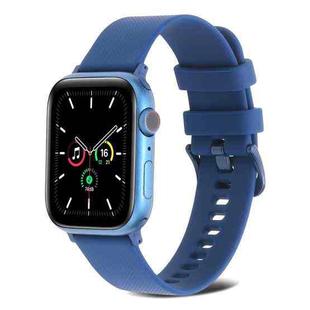 Plain Weave Silicone Watch Band For Apple Watch Series 8&7 41mm / SE 2&6&SE&5&4 40mm / 3&2&1 38mm(Blue)