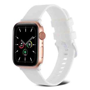 Plain Weave Silicone Watch Band For Apple Watch Ultra 49mm / Series 8&7 45mm / SE 2&6&SE&5&4 44mm / 3&2&1 42mm(White)