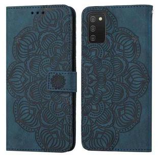 For Samsung Galaxy A02s 164mm Mandala Embossed Flip Leather Phone Case(Blue)