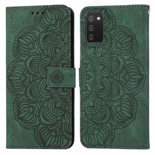 For Samsung Galaxy A02s 166mm Mandala Embossed Flip Leather Phone Case(Green)