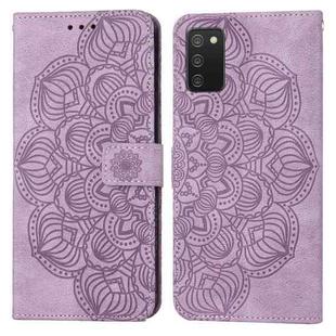 For Samsung Galaxy A03s 164mm Mandala Embossed Flip Leather Phone Case(Purple)