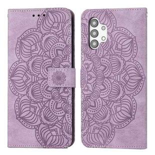 For Samsung Galaxy A13 4G Mandala Embossed Flip Leather Phone Case(Purple)
