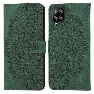For Samsung Galaxy A22 4G Mandala Embossed Flip Leather Phone Case(Green)