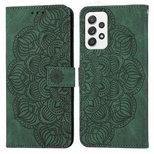 For Samsung Galaxy A32 4G Mandala Embossed Flip Leather Phone Case(Green)