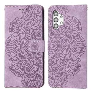 For Samsung Galaxy A32 5G Mandala Embossed Flip Leather Phone Case(Purple)