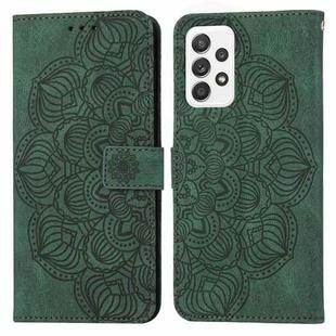 For Samsung Galaxy A52 4G / 5G Mandala Embossed Flip Leather Phone Case(Green)