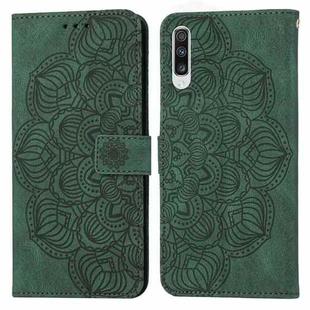 For Samsung Galaxy A70 Mandala Embossed Flip Leather Phone Case(Green)