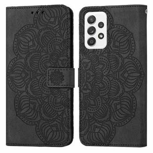 For Samsung Galaxy A72 4G / 5G Mandala Embossed Flip Leather Phone Case(Black)
