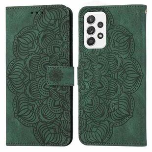 For Samsung Galaxy A72 4G / 5G Mandala Embossed Flip Leather Phone Case(Green)