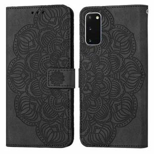 For Samsung Galaxy S20 Mandala Embossed Flip Leather Phone Case(Black)