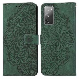 For Samsung Galaxy S20 FE Mandala Embossed Flip Leather Phone Case(Green)
