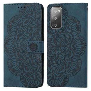 For Samsung Galaxy S20 FE Mandala Embossed Flip Leather Phone Case(Blue)