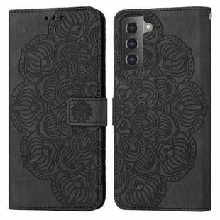 For Samsung Galaxy S21+ 5G Mandala Embossed Flip Leather Phone Case(Black)