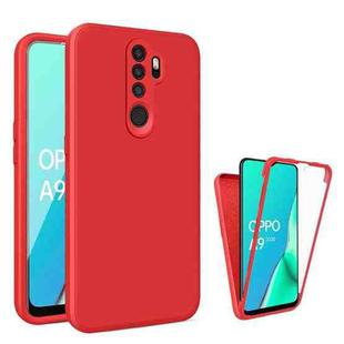 For Oppo A9 2020 Imitation Liquid Silicone 360 Full Body Phone Case(Red)