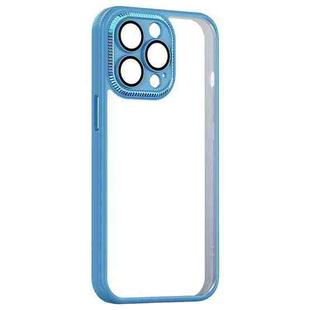 For iPhone 12 Shockproof Metal + Acrylic + TPU Phone Case(Light Blue)