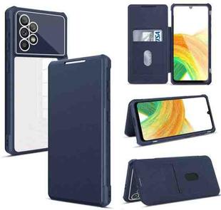 For Samsung Galaxy A33 Magnetic Flip Leather Phone Case(Blue)