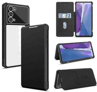 For Samsung Galaxy Note20 Magnetic Flip Leather Phone Case(Black)