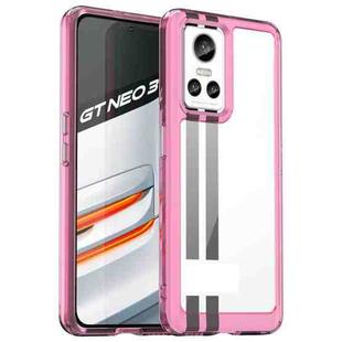 For Realme GT Neo3 Colorful Series Acrylic + TPU Phone Case(Transparent Pink)