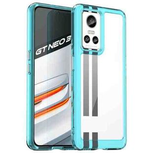 For Realme GT Neo3 Colorful Series Acrylic + TPU Phone Case(Transparent Blue)