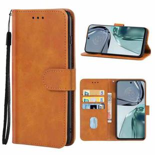 For Motorola Moto G62 5G Leather Phone Case(Brown)